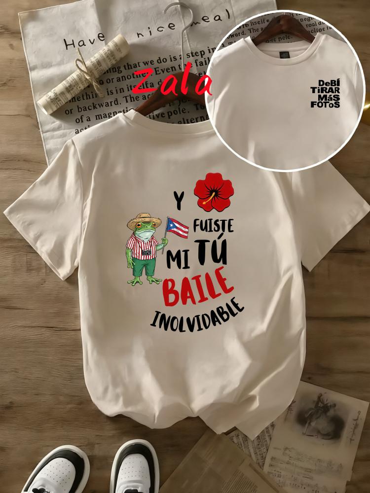 Rapper Bad Bunny Unisexs Tshirt Debi Tirar Mas Fotos Dtmf World Tour Unisex Tshirts Summer Casual Short Sleeved Unisexs Clothing