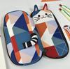 Japanese Style Cat Patchwork Pencil Case: Cute Cartoon Design, Portable Storage Bag for Stationery