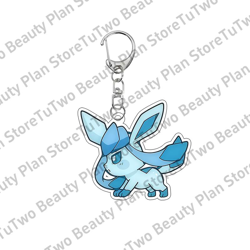 Cartoon Cute Anime Eevee Acrylic Keychain Leafeon Vaporeon Flareon Espeon Sylveon Jolteon Glaceon Bag Pendant Key Ring Gifts Toy