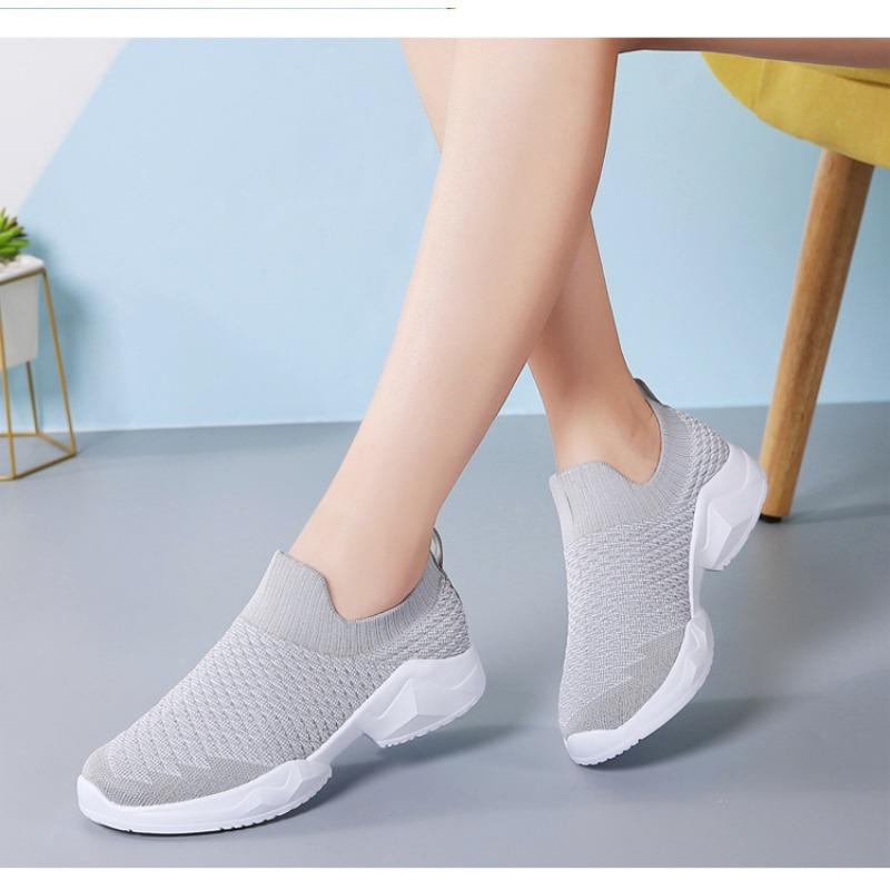 Spring and Summer New Fly Woven Elastic Socks Women's Shoes Casual Flat Bottom
