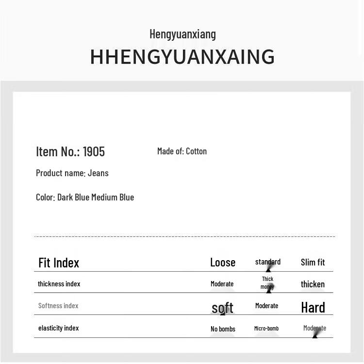 Hengyuanxiang Men's Straight-Leg Stretch Jeans