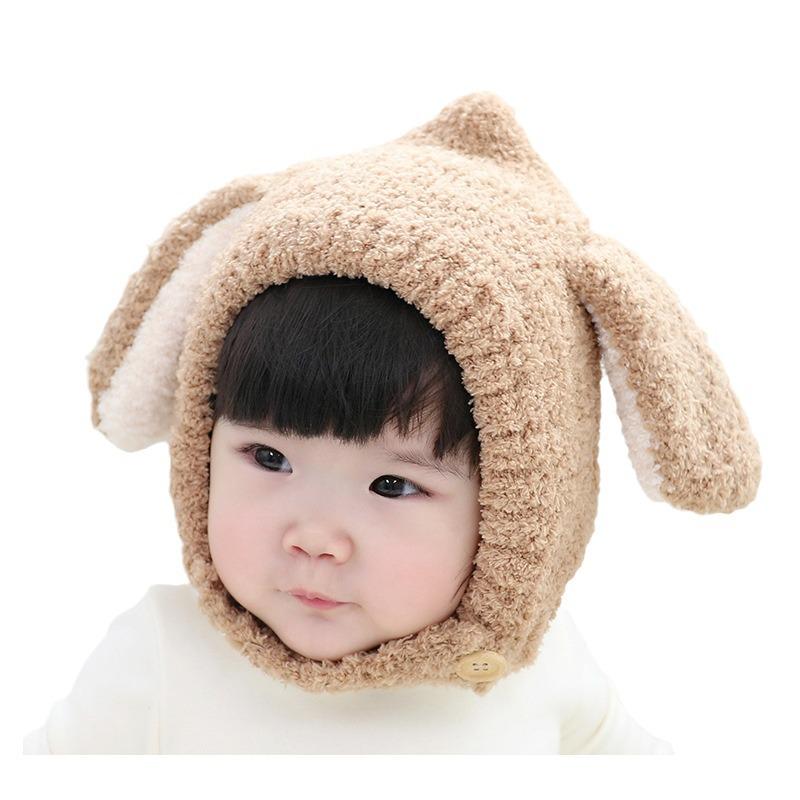 Winter Plush Baby Hat with Cute Cartoon Ears - Thickened Ear Protection for Boys and Girls