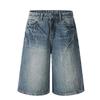 Plus Size High Waist Wide Leg Cropped Denim Pants for Women, Summer 2026 – Loose Fit, Slimming Straight Leg Shorts