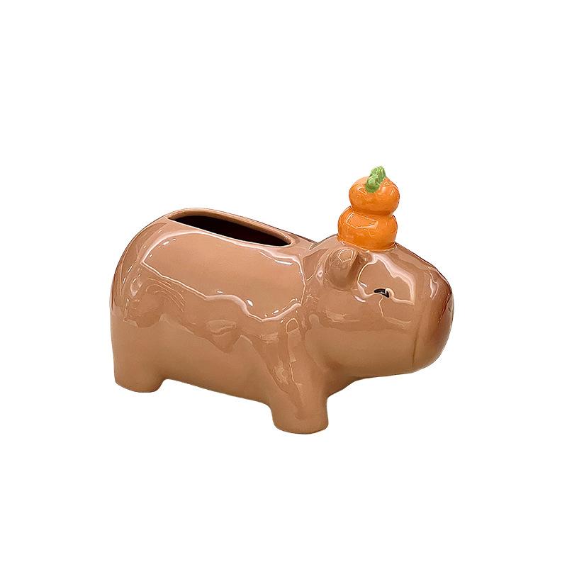 Cute Capybara Tissue Box Nordic Kitchen Animal Tissue Box Decoration Creative Ceramic Tissue Organizer Home Decor Accessories