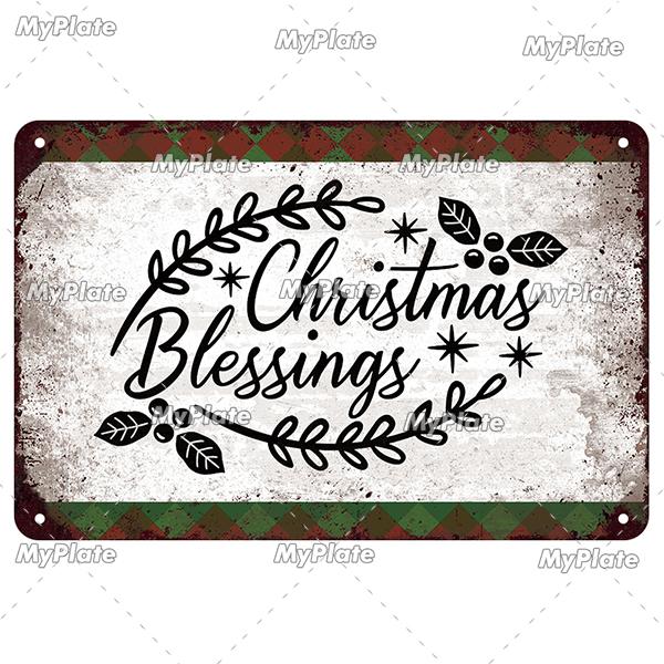 [MyPlate] Christmas Metal Sign Vintage Tin Sign Bar Decorative Plaque Home Decor Bar Wall Sticker Party Poster Gift