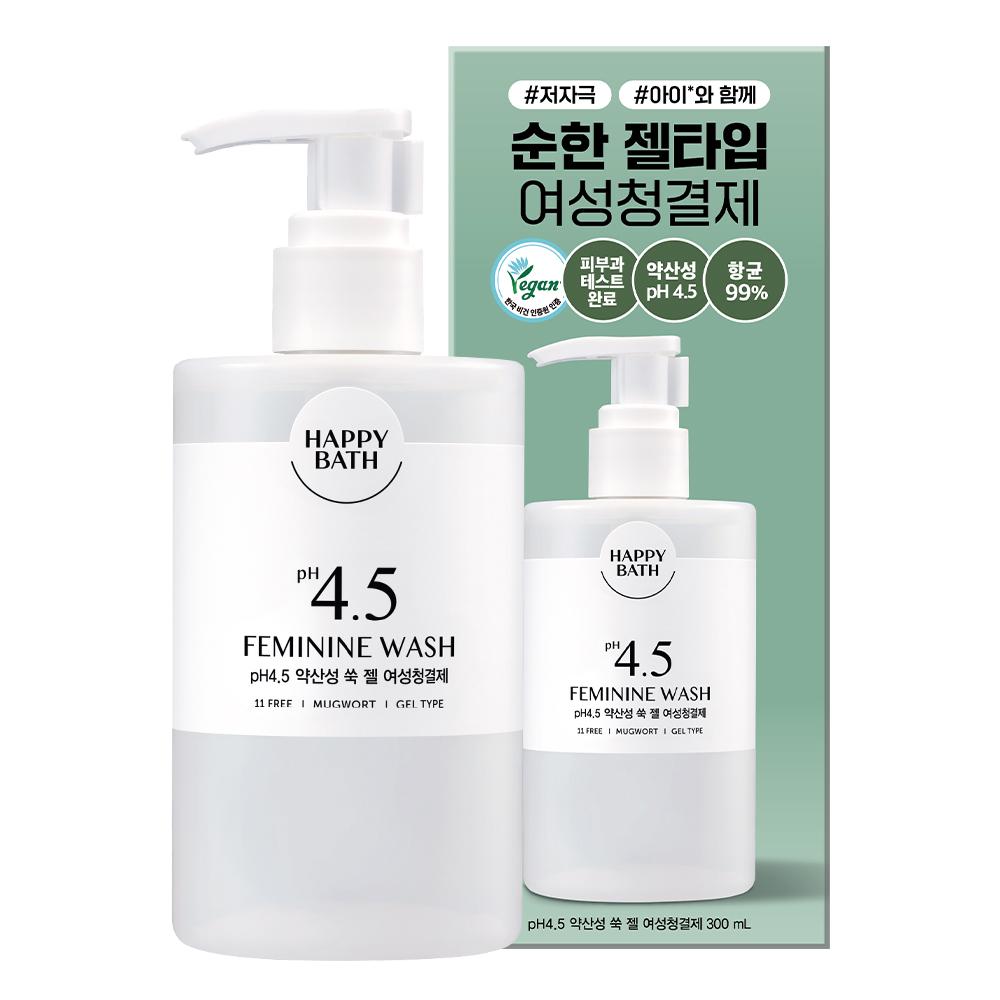 Happy Bath pH 4.5 Mildly Acidic, Low-Irritation Feminine Cleanser 4 Types (Rose/Mugwort)