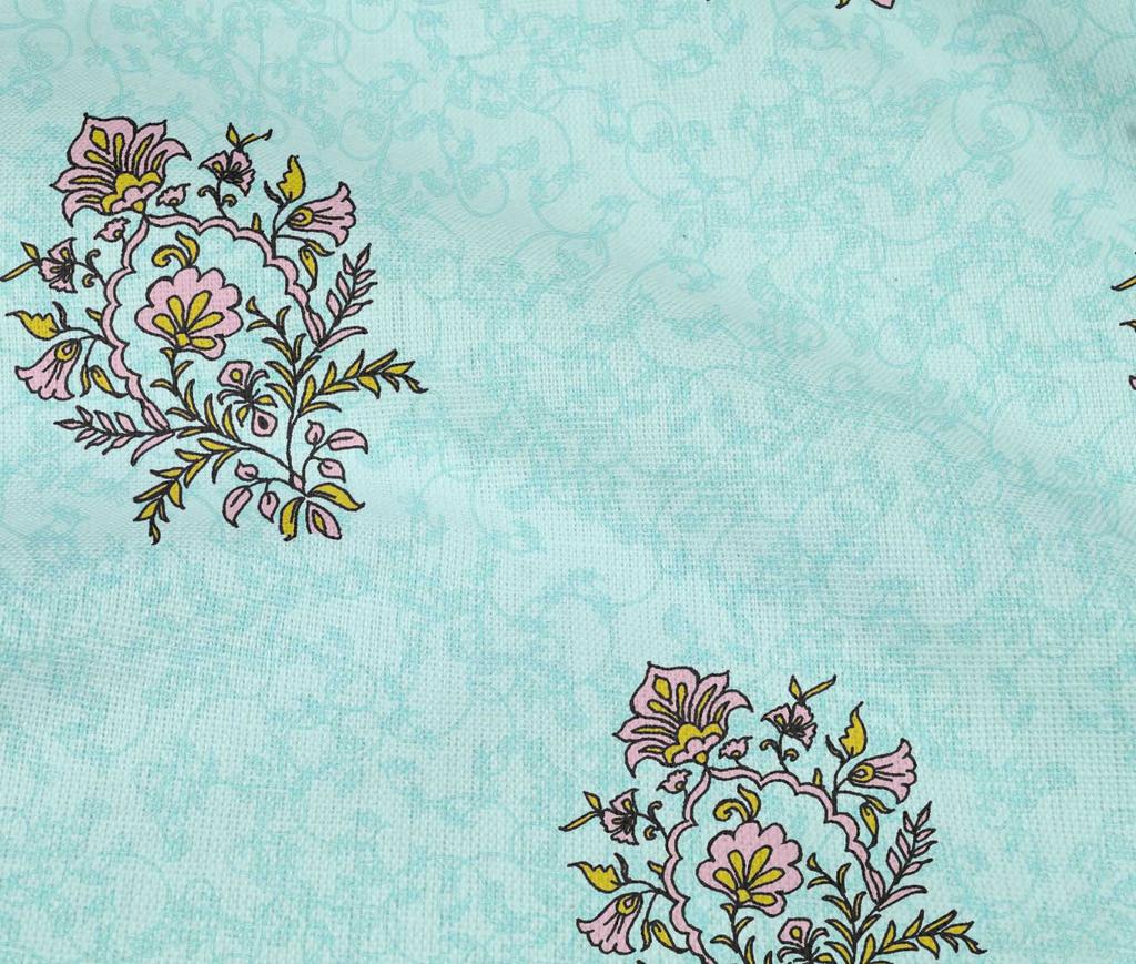 oneOone Cotton Flex Light Gray Fabric Leaves & Floral Block Dress Material Fabric Print Fabric By The Yard 40 Inch