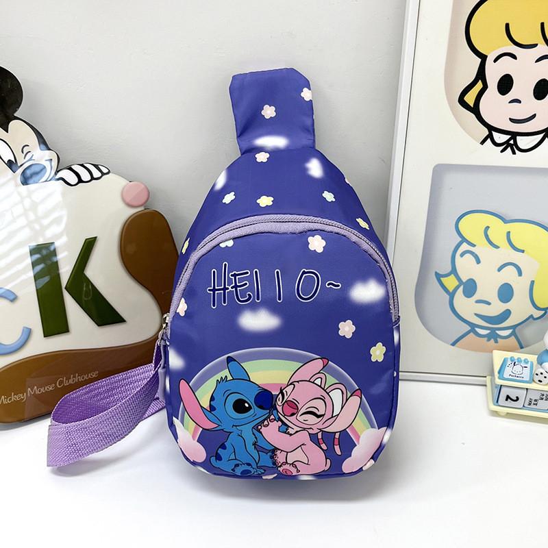 Stylish Cartoon Children s Chest Bag Unisex Crossbody Bag Cute Nylon Design For Kids темно-фиолетового