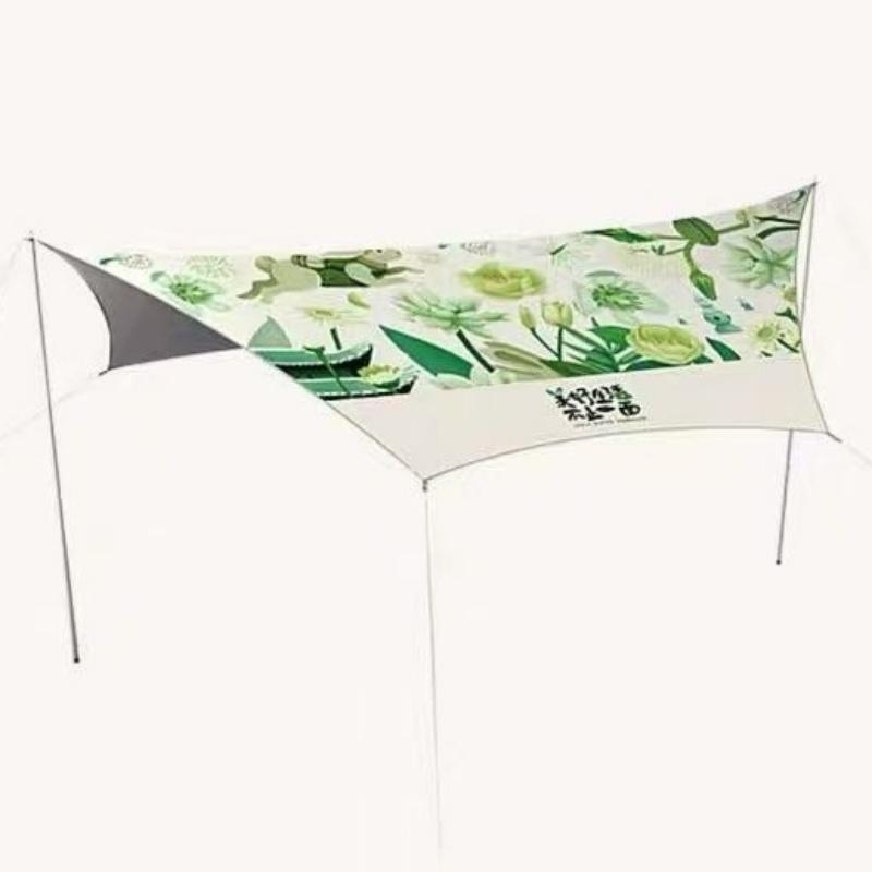 

ALOCS Кемпинговая палатка площадью 20 квадратных метров - водонепроницаемый PU3000 мм и защита от солнца UPF 50+, подходит для 12-14 человек. (5 слоев ткани Оксфорд) зелёный