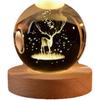 Kristallkugel Nachtlicht, LED Transparente Kristallkugel Lampe mit Holzsockel, Geeignet für Heimdekoration, Geschenk - 6CM