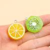 Mixed Style Resin Fruit Pendant Keychain - Kiwi, Watermelon, Lemon