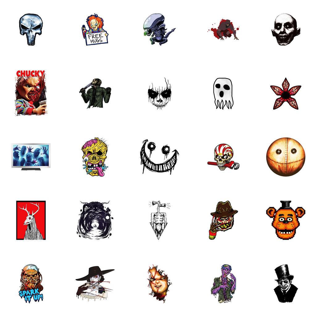 50PCS Classic Horror Movies Graffiti Stickers for Bicycle Hand Account Pencil Case Decals BulingBulingStickers Store