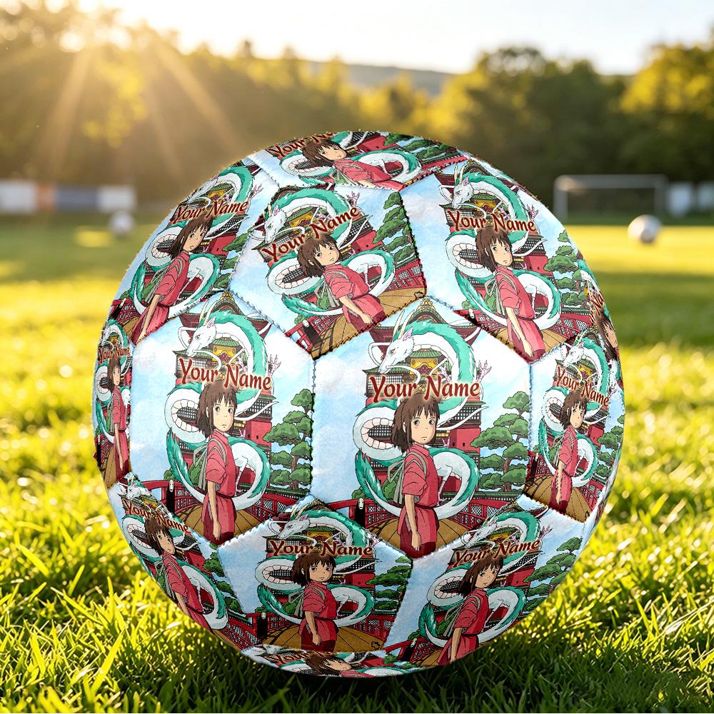 Size 5 FootballSpirited Away Durable PU Soccer Ball for Sports Training Outdoor Competition