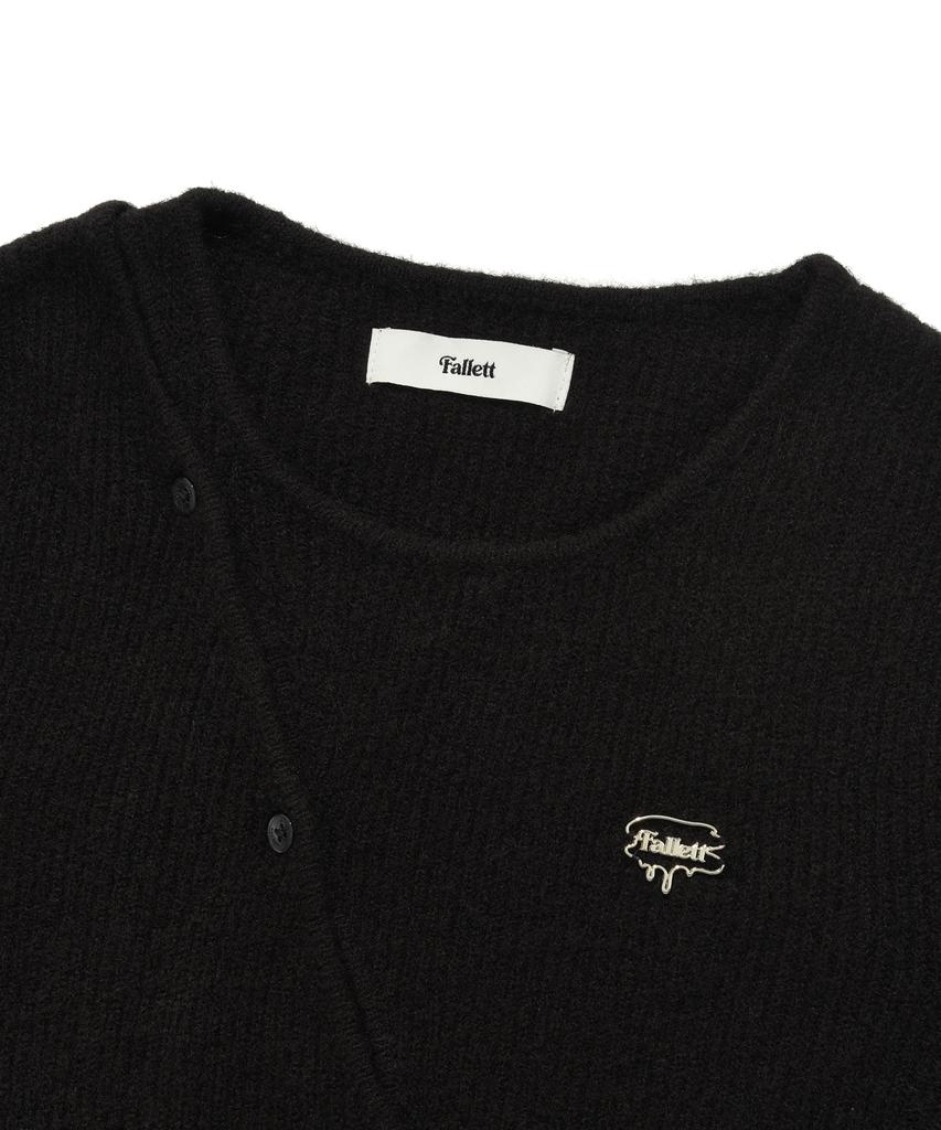 FALLETT Slit Button Knit Black