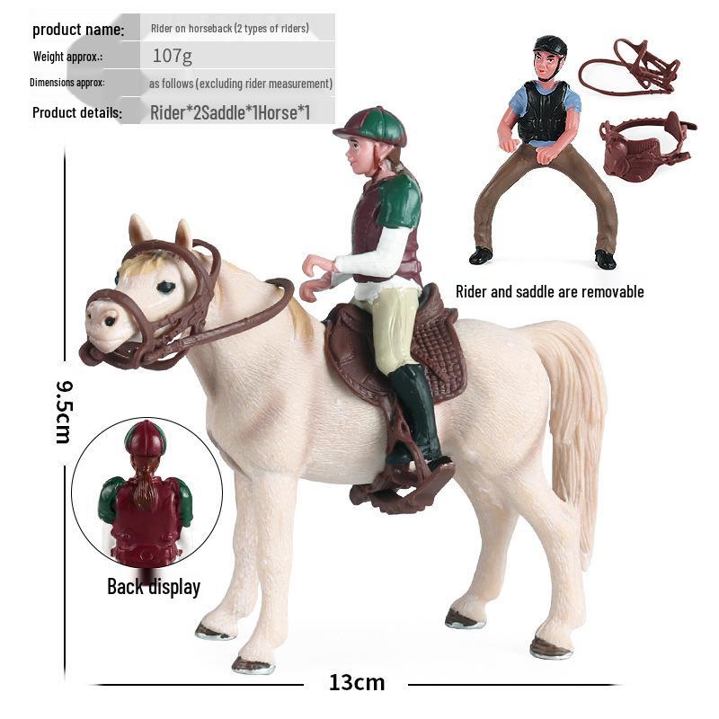 Farm Animal and Human Figures Playset with Fences: Rabbit, Sheep, Donkey, Cow - Parent-Child Simulation Toy