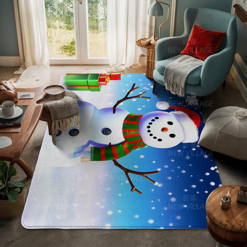 House Entrance Carpet Home Door Mat Living Room Bath Foot Bathroom Non-slip Water Absorption Rugs Bath Merry Christmas Winter