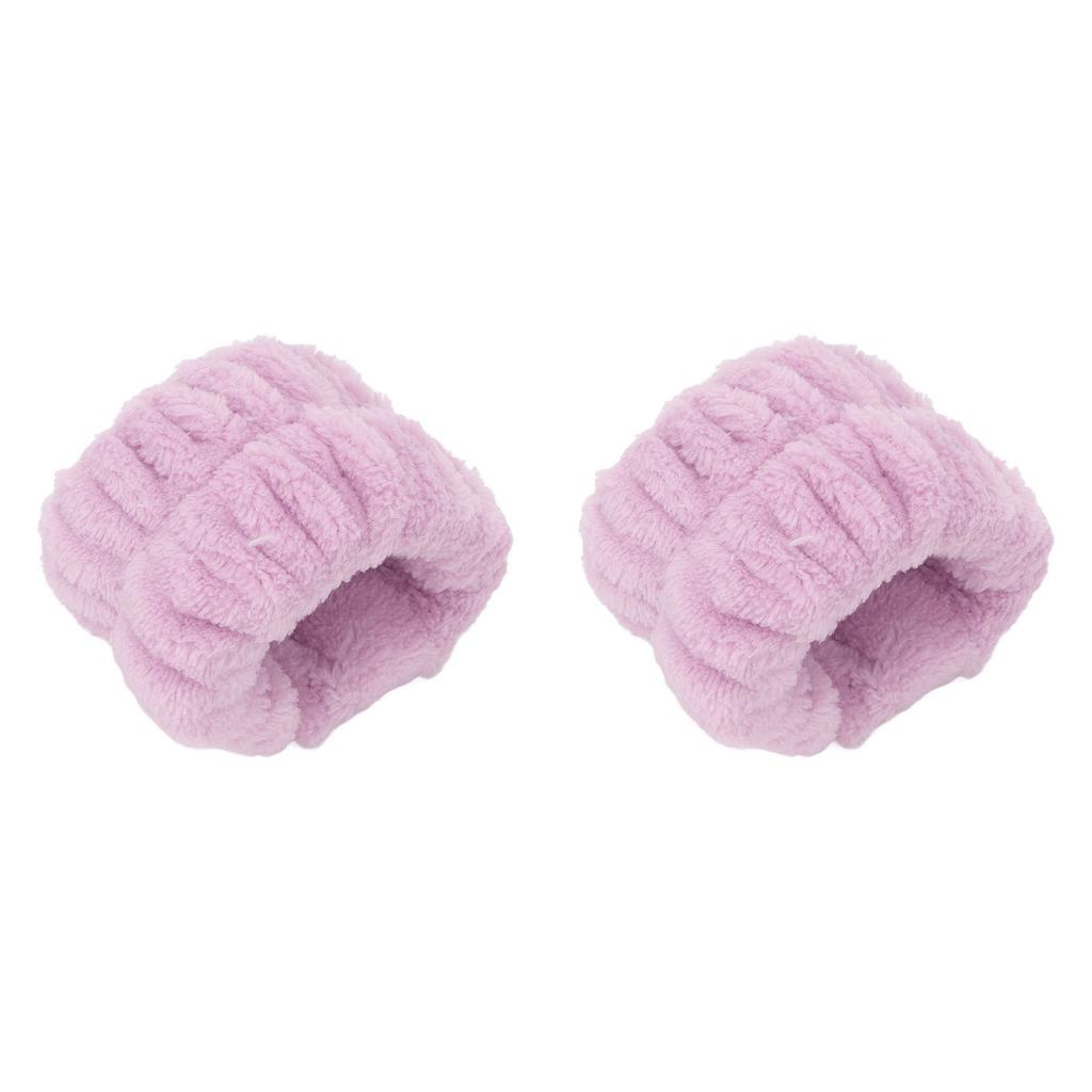 1 Pair Face Washing Wristbands Strong Water Absorption Skin Friendly Soft Pure Color Women s Wrist Towels for Home Travel