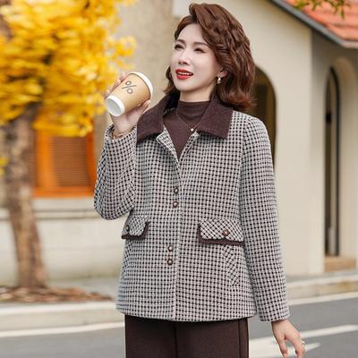 New Mother Autumn and Winter Cotton Thickened Short Jacket Warm Medium-come Women's Mink Plush Woolen Top