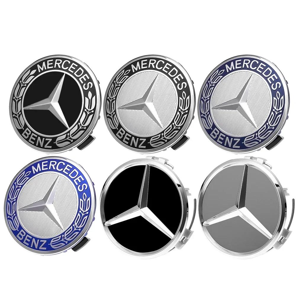 C200 E300 2026 Heiß 75mm 4 Stück Auto Radnaben-Mittelkappe Abzeichen Abdeckung passend für Mercedes benz AMG W204 W203 W212 W211 W124 W210