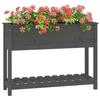 VidaXL Planter with Shelf Grey 111.5x34.5x81cm Solid Pine Wood 823768