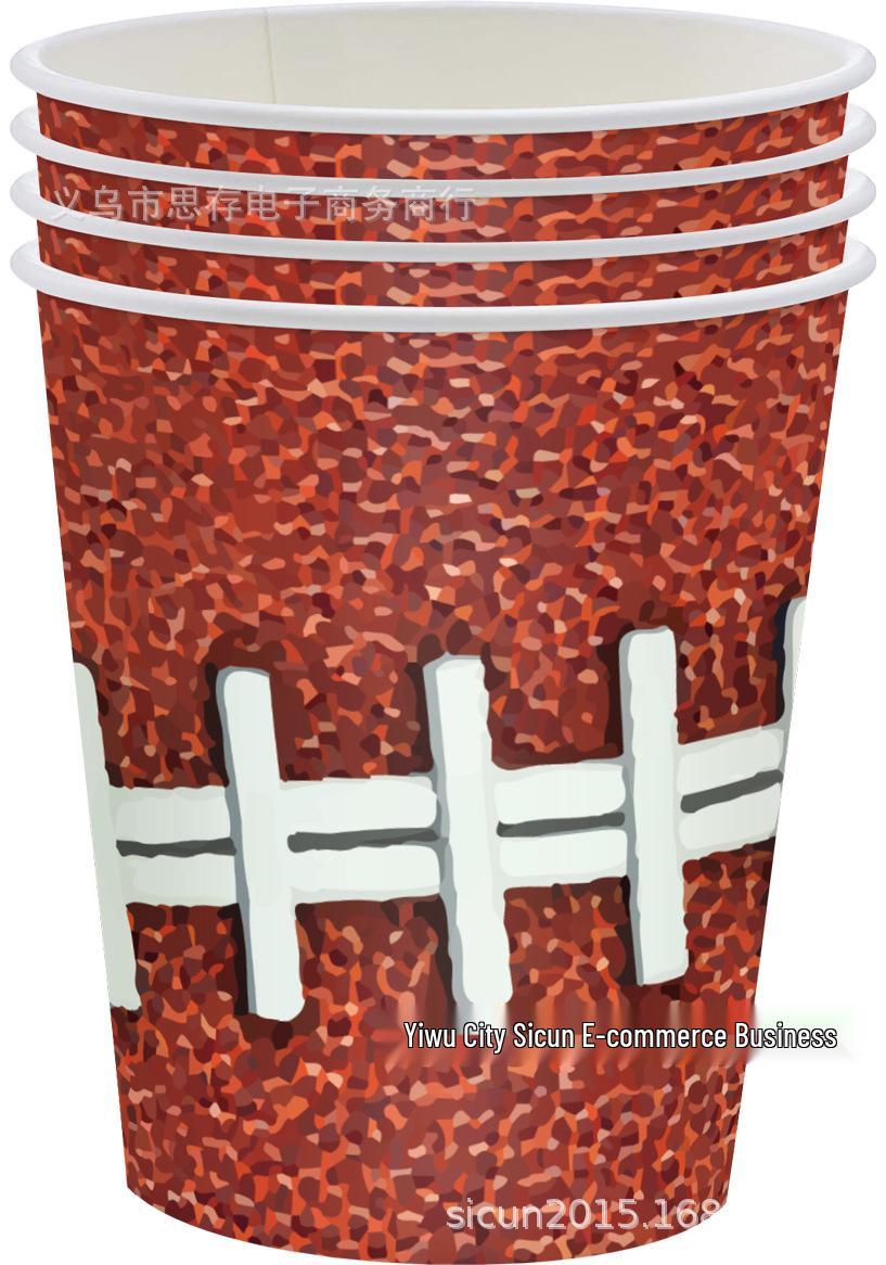 American Football Themed Super Bowl Festival Disposable Party Plates & Tablecloth