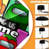 Custom Name Personalized Among Us Print Umbrella, Auto Open Close, 8‑Rib Sturdy Frame, Commute Camping Hiking Use, Birthday Gift