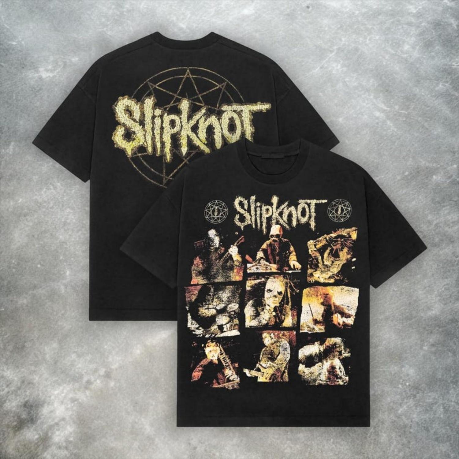 

Slipknot 2003 Перепечатка Футболка Y2K Ну-метал Группа Футболка Мужская Женская Оверсайз Хлопок Свободная Уличная Одежда Харадзюку Женская Мужская Одежда S чёрный