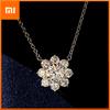 Huitan Luxury Flower Necklace with AAA Cubic Zirconia Temperament Sweet Women's Necklaces Eternity Wedding Jewelry 2021 Trend
