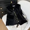 Xiaoxiangfeng Black Velvet with Fashionable Outer Wear Stacked Sleeveless Suit Small Vest Women's 2025 Vest