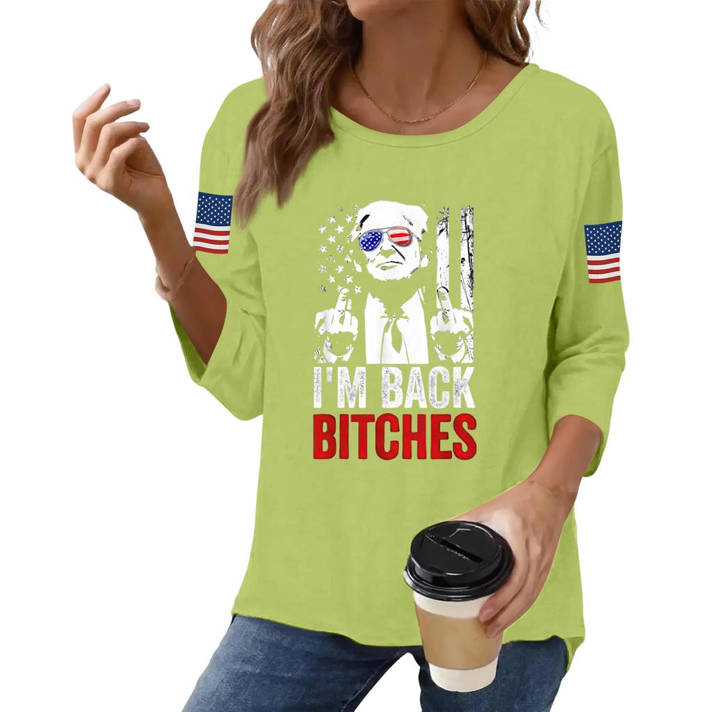 Women's Casual Fashionable Sexy Comfortable Neck Three-Quarter Sleeve Top