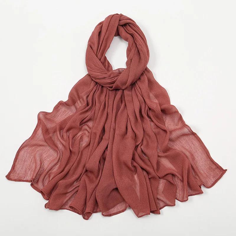 2024 Soft Rayon Cotton Muslim Hijabs for Women Scarf Plain Shawls Femme Musulman Viscose Rayon Headscarf Islamic Turban Headband