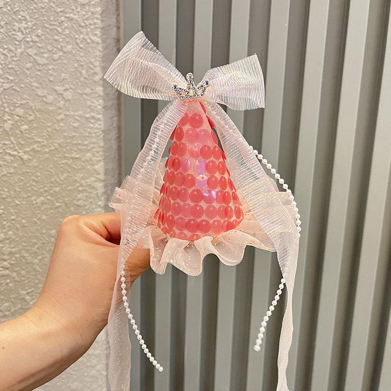 Adorable Sequin Crown Headband and Bow Hairpin for Little Princesses