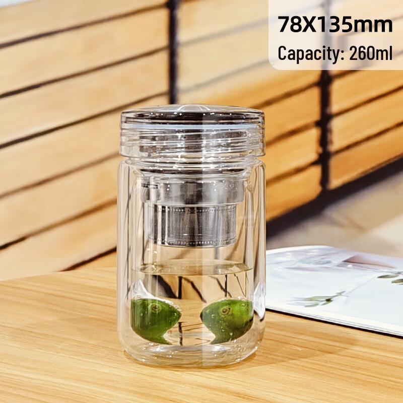 Shangqi Double-Layer Insulated Glass Cup with Lid