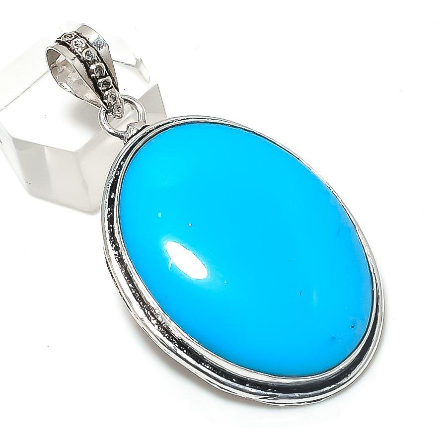 

Natural Arizona Turquoise 925 Sterling Silver Jewelry Pendant 2.17 K6J81