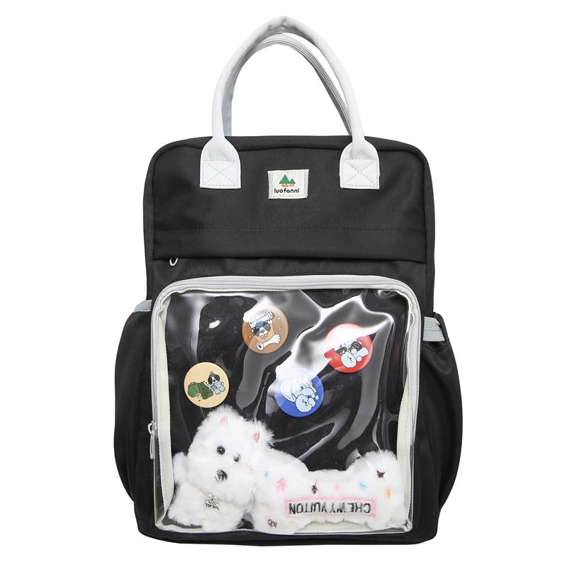 

Рюкзак большой емкости, женский рюкзак в стиле колледжа, школьная сумка для студента чёрный