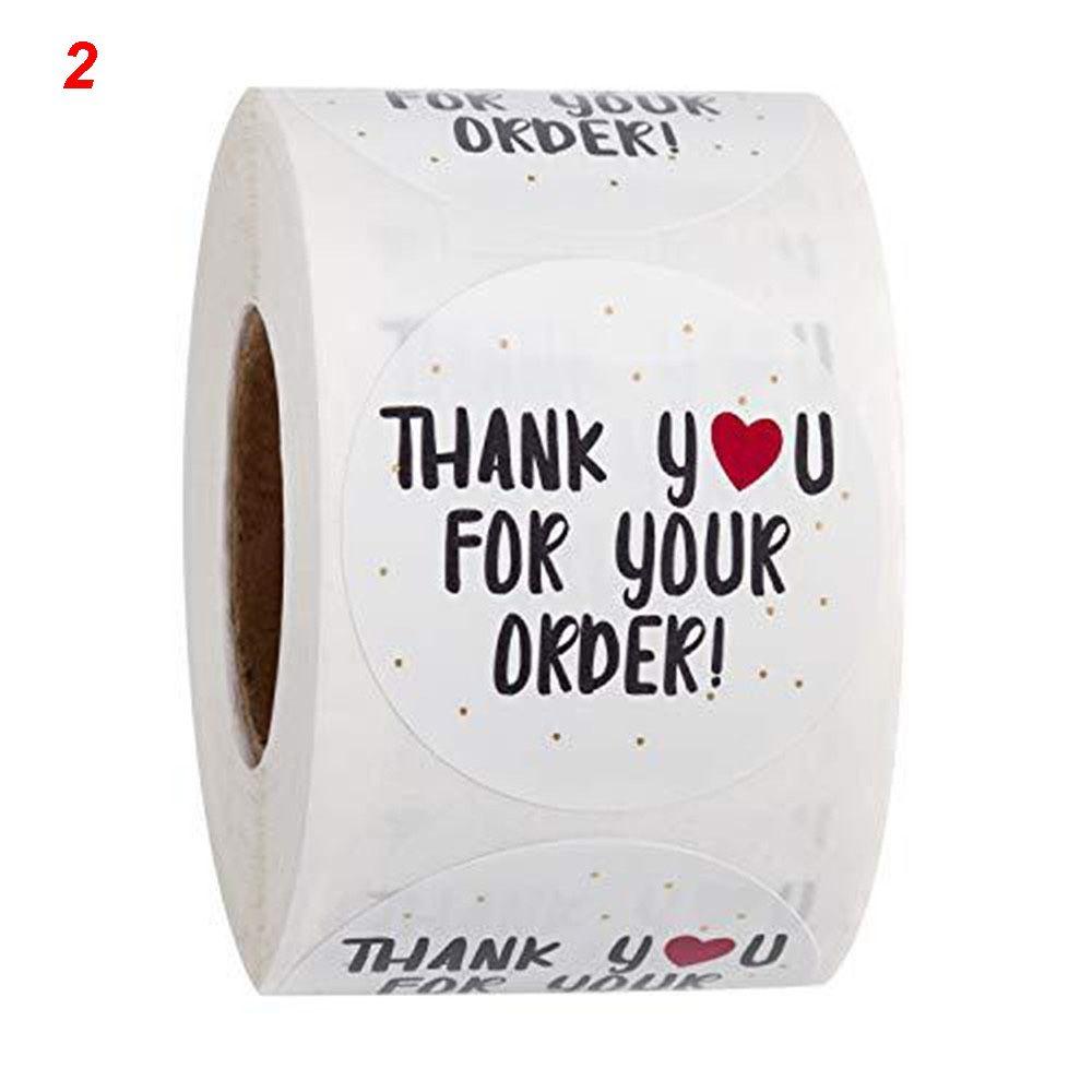 Round label Sticker roll Self Adhesive Gift Paper Sticker Thank You Stickers Sealing Craft