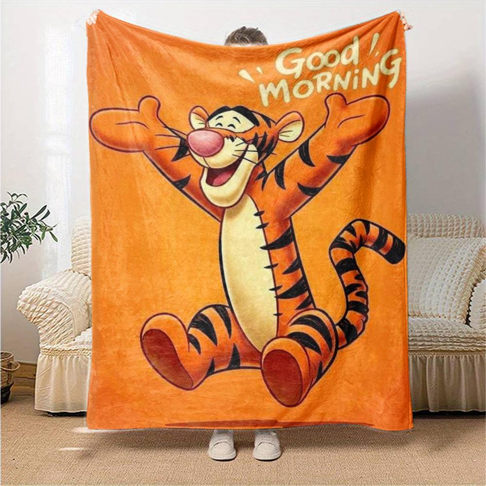 Good Tigger Flannel Blanket Super Soft Warm Cozy Blanket For Sofa Bed Office Travel Allseason Home Decor Gift