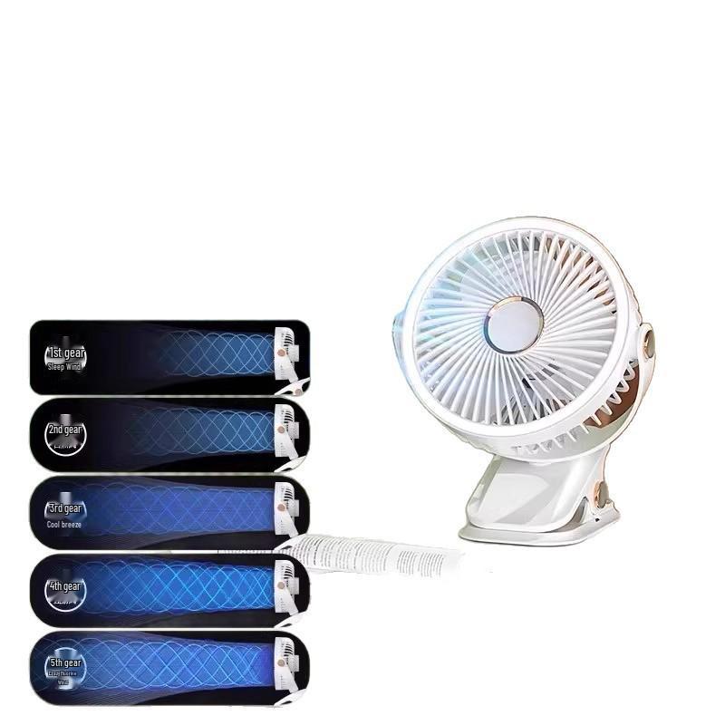 Compact Clip-On USB Rechargeable Fan: Quiet and Portable for Office, Dorm, Stroller, or Bed Use