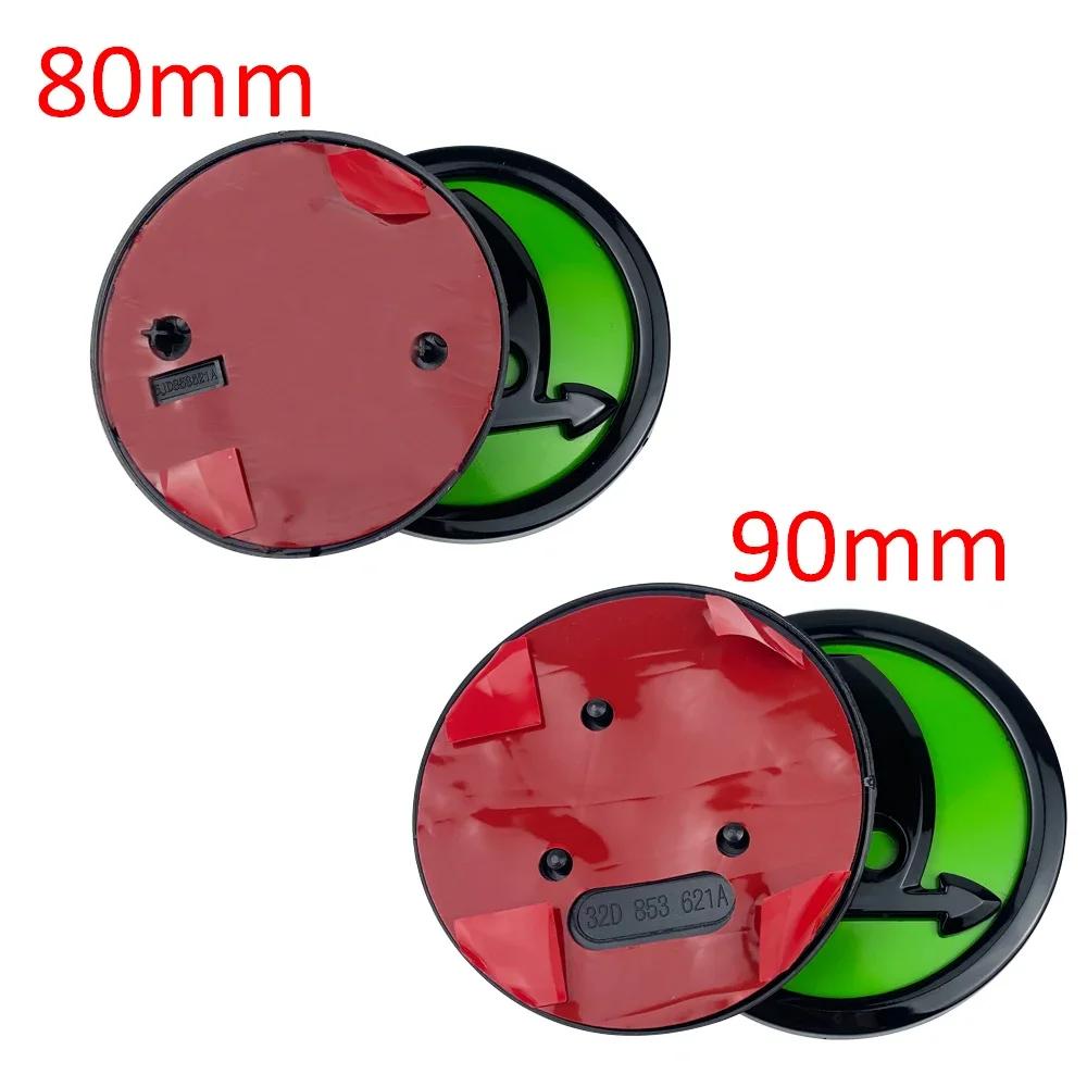 2025 Heiß 2 Stück 80mm 90mm Emblem Für Skoda Fabia 1 2 Octavia a7 RS Superb Rapid Yeti Karoq Vision Auto Haube Vorne Hinten Kofferraum Heckklappe