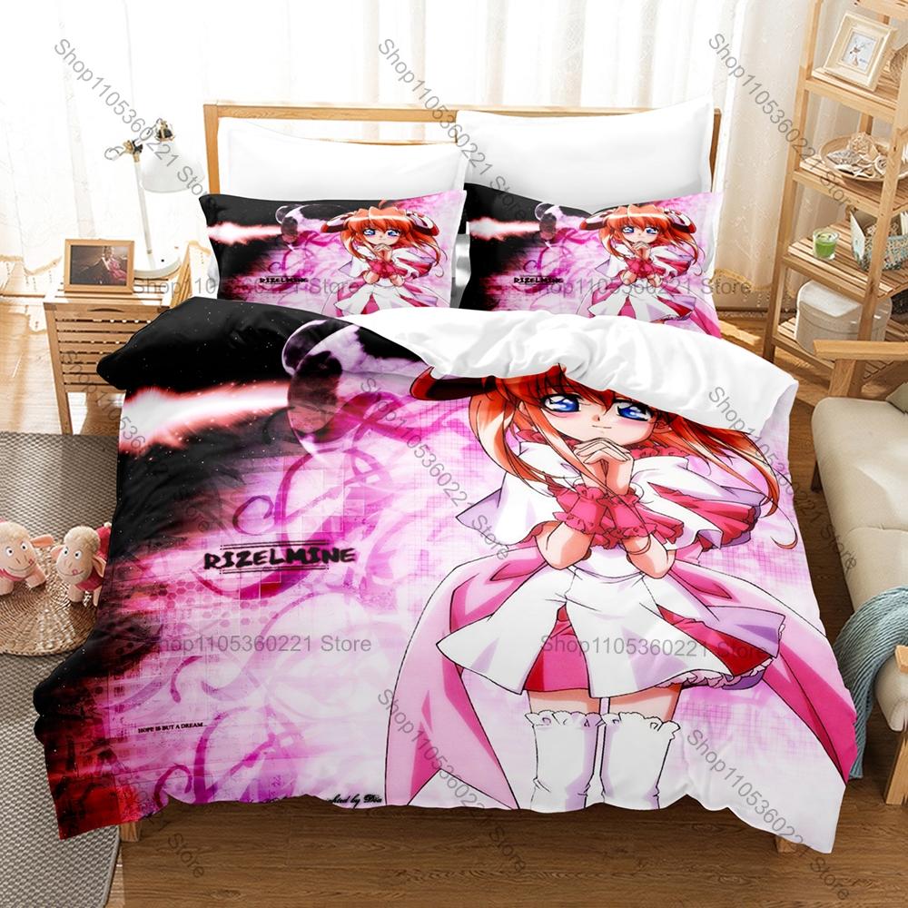 Rizelmine Character Print Duvet Cover + 2 Pillowcases Japanese Anime Romance Comedy Bedding for Gamers