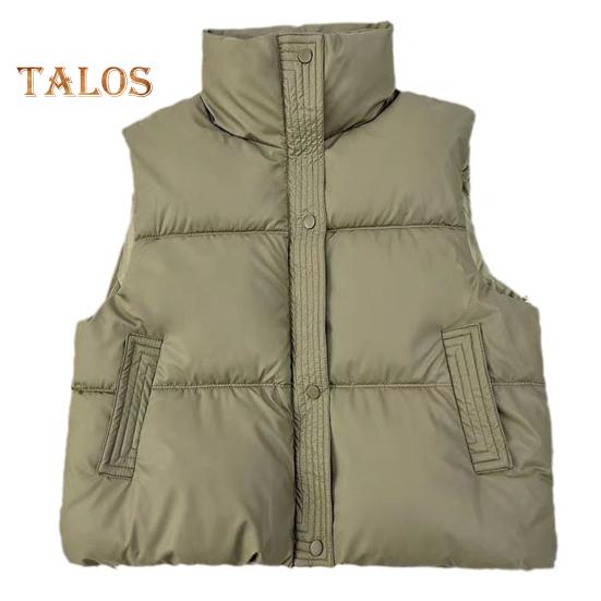 

Зимний женский жилет, пальто, утолщенный, с застежкой-молнией, воротник-стойка, без рукавов, однотонный, с защитой от ударов, сохраняющий тепло, уличный пуховик XXL зелёный