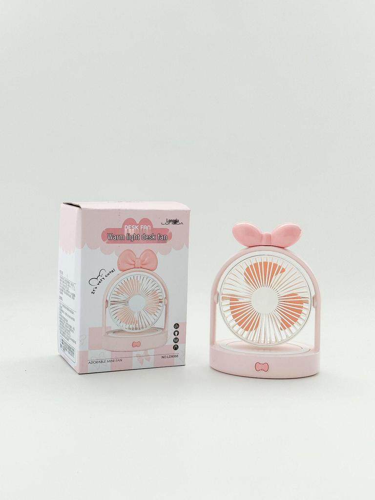 New Portable LED Desktop Fan: Lightweight, Rechargeable, Adjustable Three-Speed with Bow Design