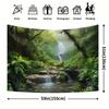 2D Lush Jungle Waterfall Tapestry Misty Stream Backdrop Cloth for Living Room