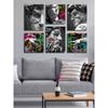 6 Build a Novel Set of Banksy Wall Art Fun Pop Art Room Decor Graffiti Wall Art Modern Street Graffiti Grey Fantasy Bedroom Kitchen