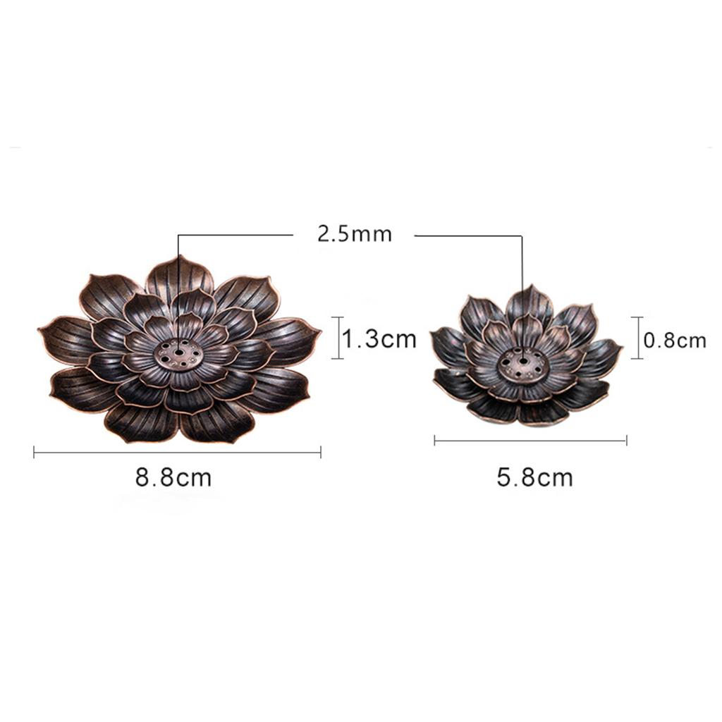 New 1PC Alloy Incense Burner Stick Holder Plate Buddhism Lotus Censer Bronze Nasturtium Incense Burner