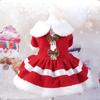 Soft Dog Winter Clothes Breathable Cats Christmas Dress Pet Outfit Santa Claus Dog Skirt  Xmas