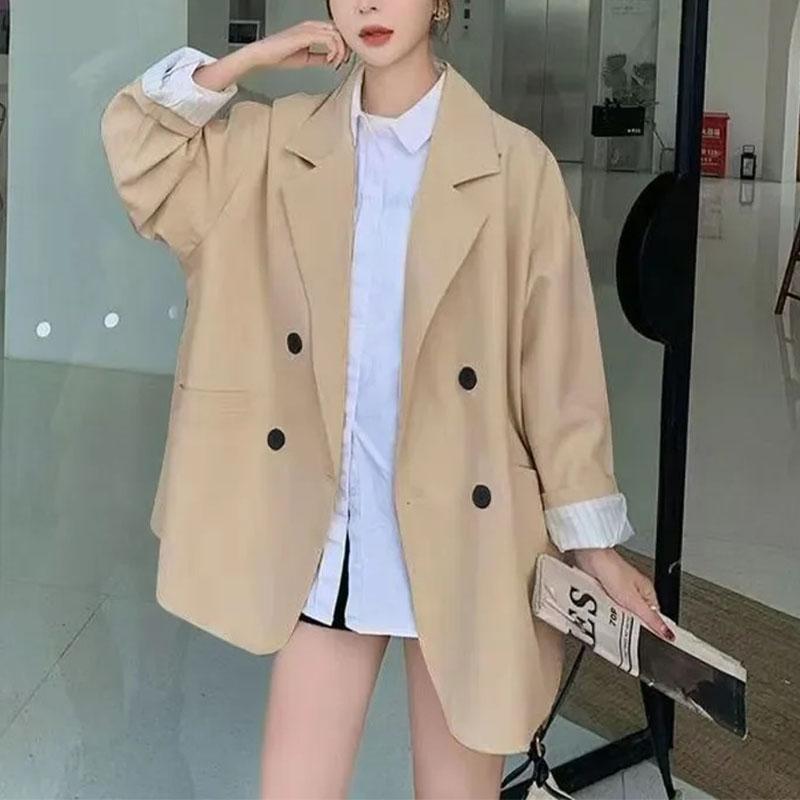 

Жіночий піджак весняно-осінній, новий, модний, темпераментний, вільний, у студентському стилі, костюм, топ S хакі