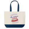 Tote Bag - PLANETEE - Best Childminder In the World - Blue Background - Cotton - 40x45 Cm