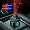 66W 5-Port Car Charger PD QC3.0 Fast Charging Car Cigarette Lighter Adapter with Digital Voltage Display, Star Laser Projector & RGB Ambient Light