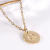 18K Gold Stainless Steel Minimalist Letter Necklace with 26 Round Pendant Options